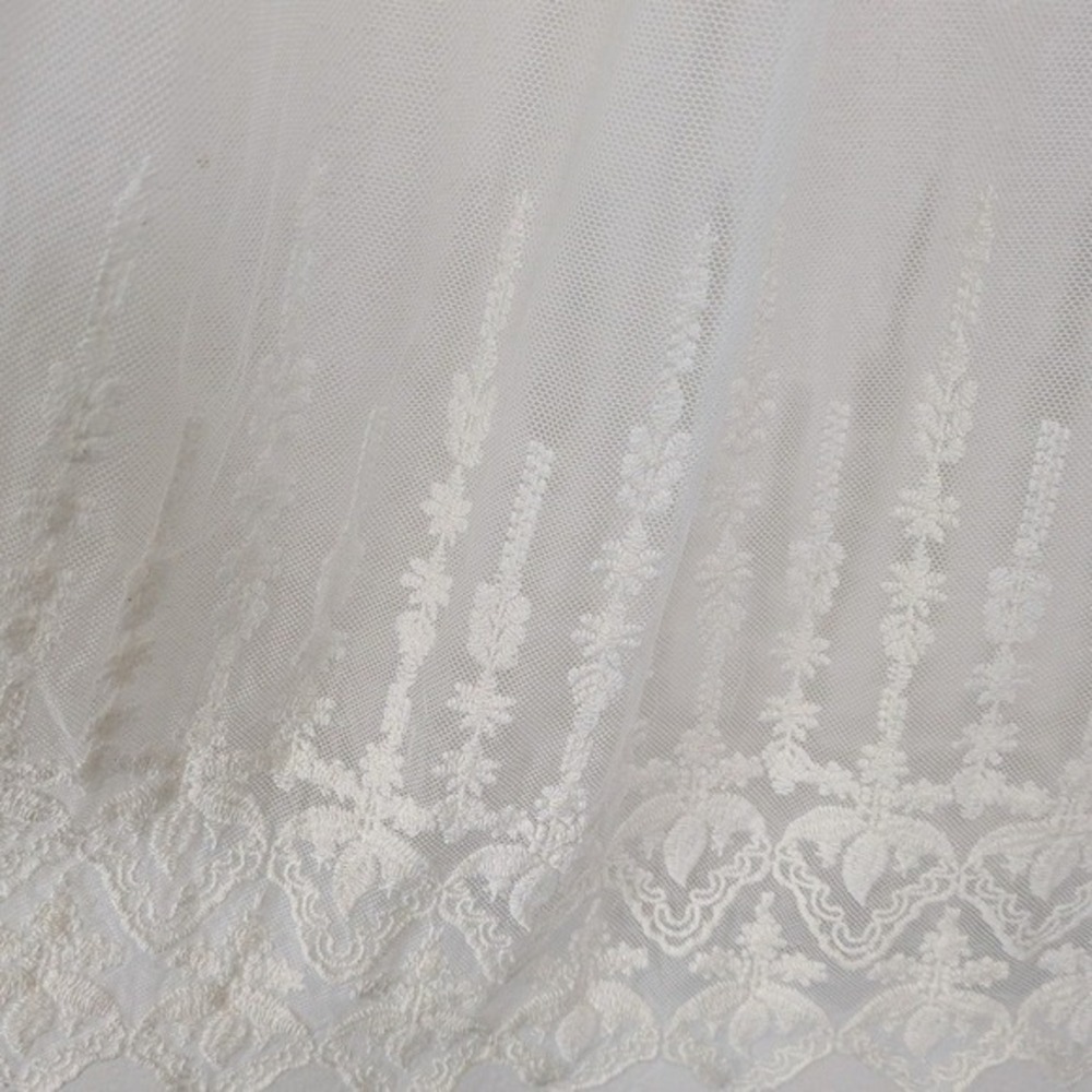 Boho Lace Open Front Cardigan Cream Floral Embroidery Layering Duster M/L - Picture 5 of 9